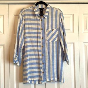 Ali Miles Blue and White Striped Tunic